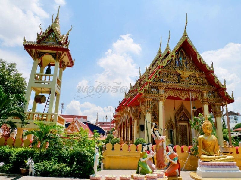 โบสถ์กับหอระฆังวัดหลวงพ่อเณร ภาพโดยร้านพวงหรีดธรรมะ