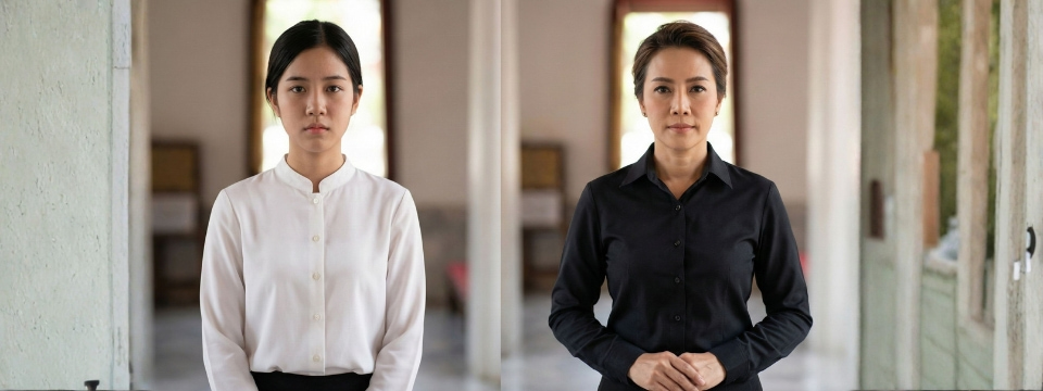 เสื้อเชิ้ตสีขาวหรือดำ