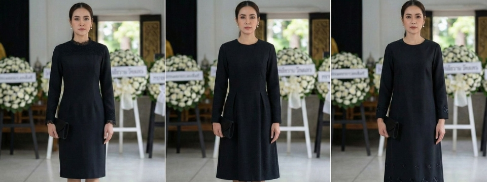 ชุดเดรสสีดำเหมาะสำหรับไปงานศพ