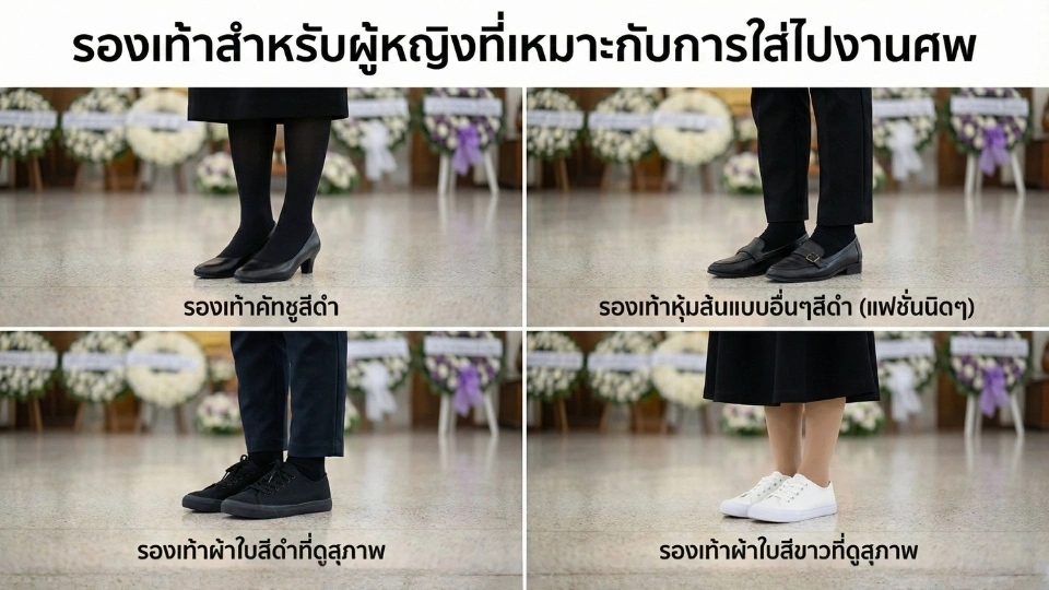 รองเท้าสำหรับผู้หญิงที่เหมาะสำหรับใส่ไปงานศพ